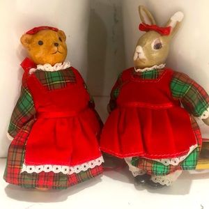 🎄Bear & Bunny Porcelain Christmas Ornaments